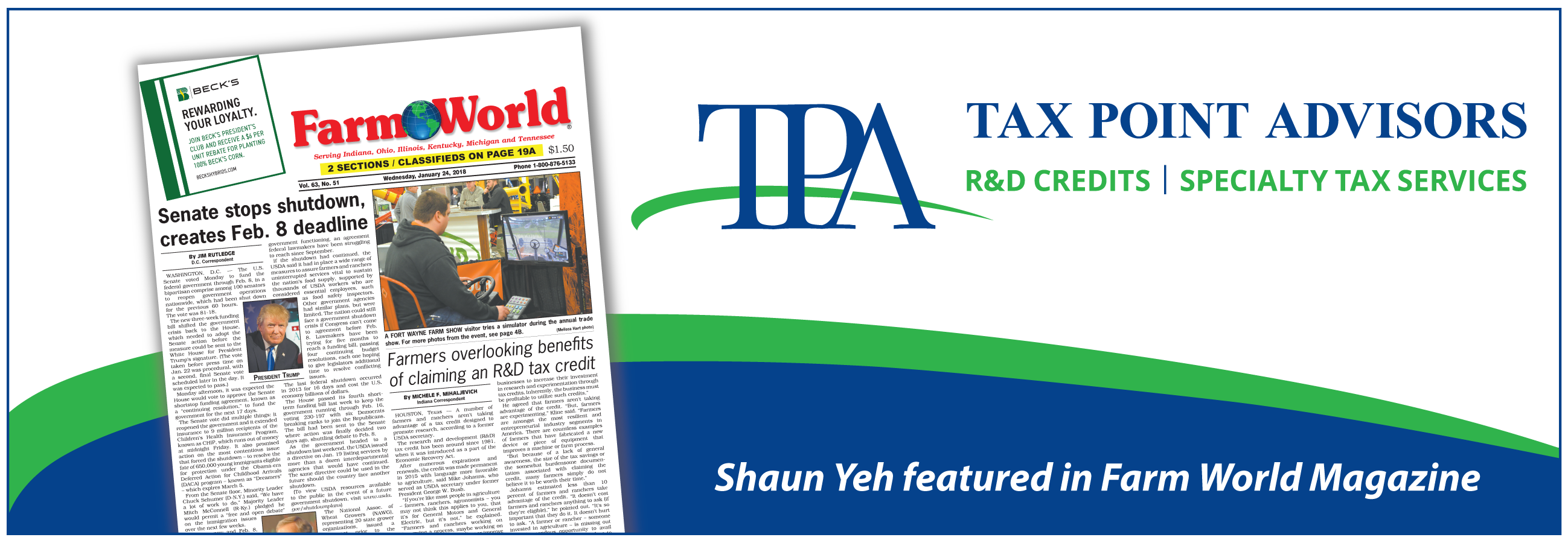 Tax Point Advisors featured in Farm World Magazine
